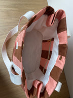 Sac cabas rayé rose