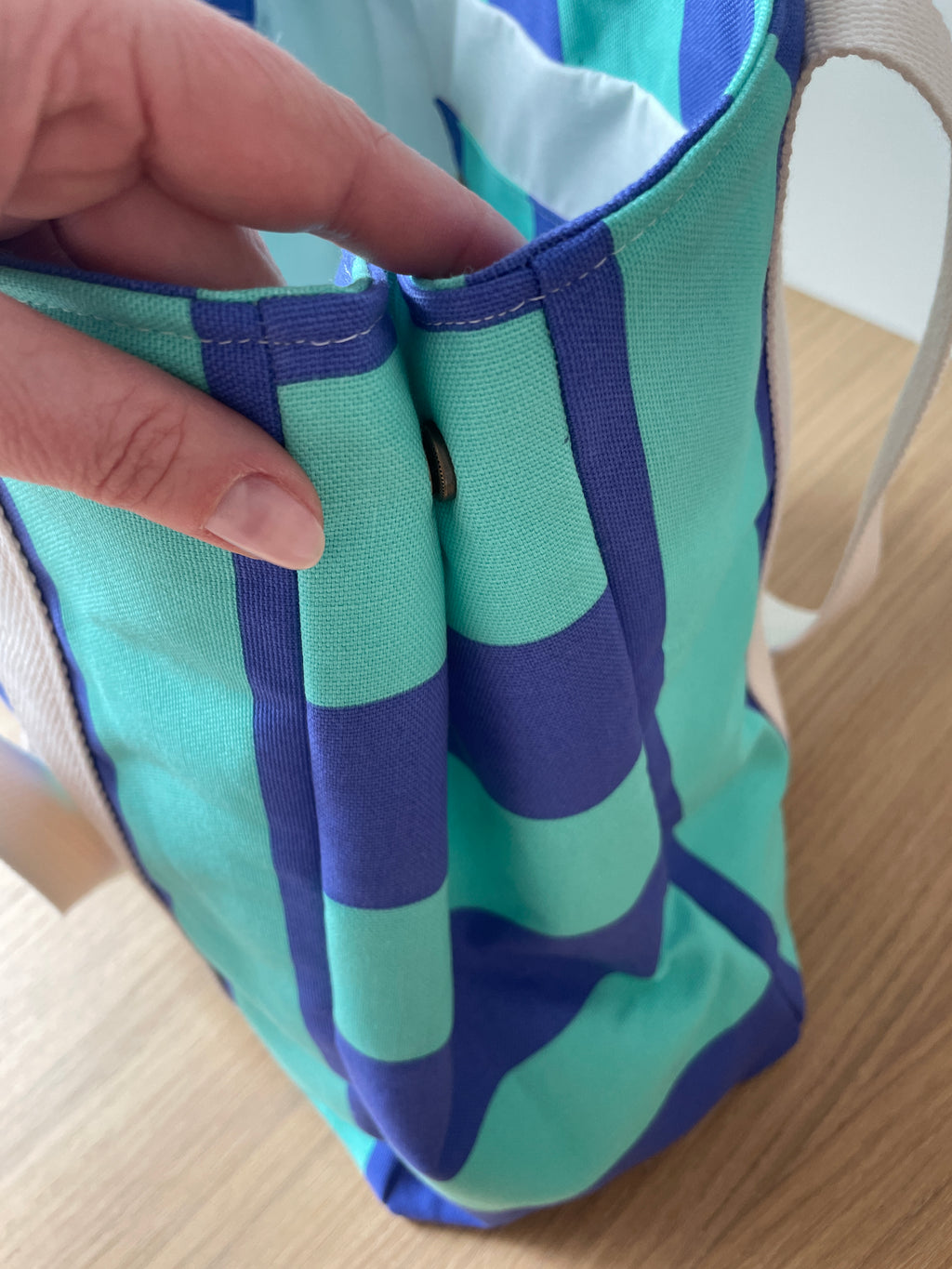 Sac cabas rayé menthe