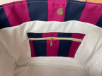 Sac cabas rayé framboise