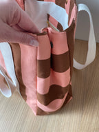 Sac cabas rayé rose