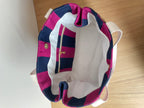 Sac cabas rayé framboise