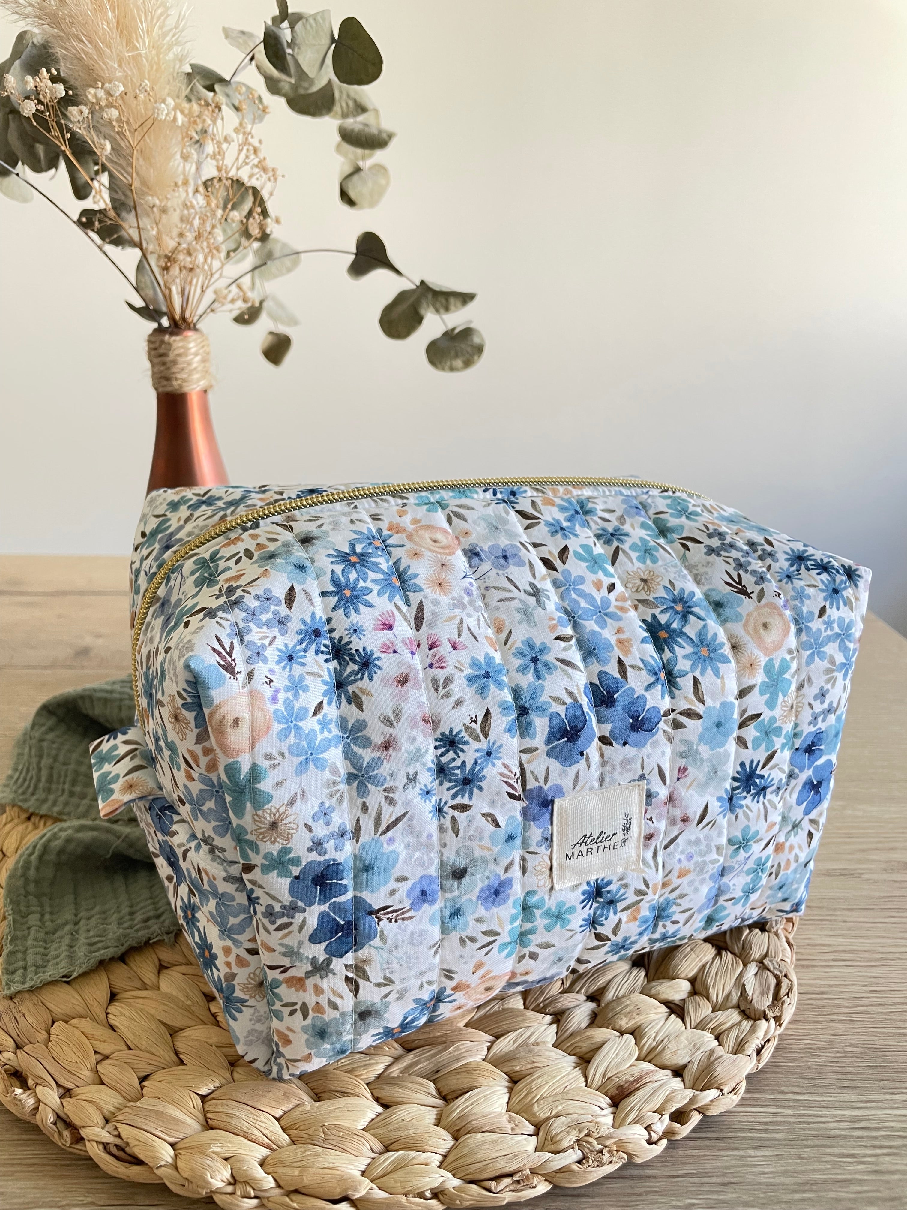 Trousse de toilette Romane bleu