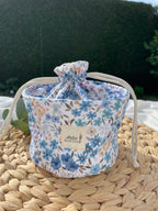 Pochon rond Romane bleu