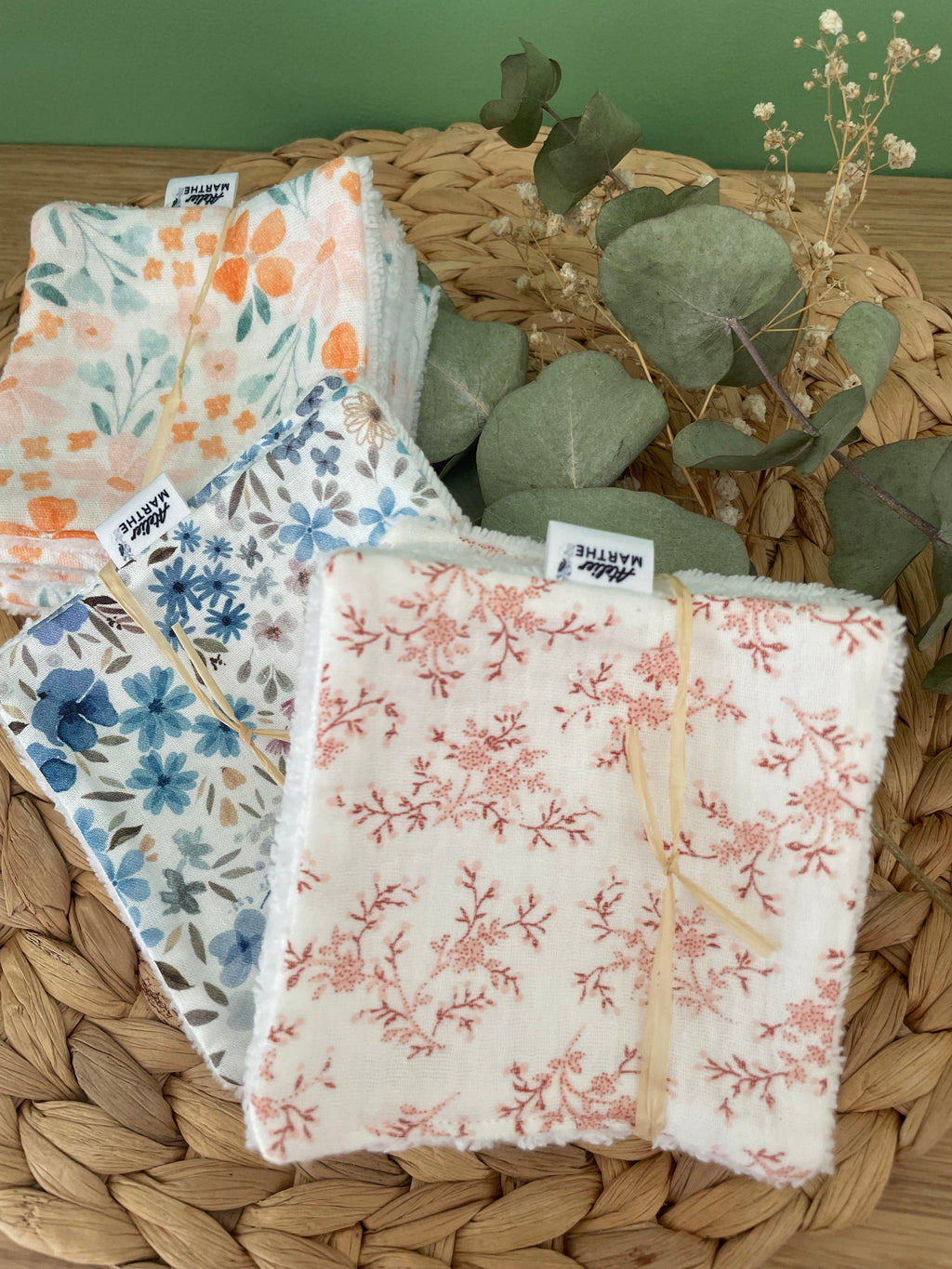 Lot de 5 lingettes lavables bambou Eva