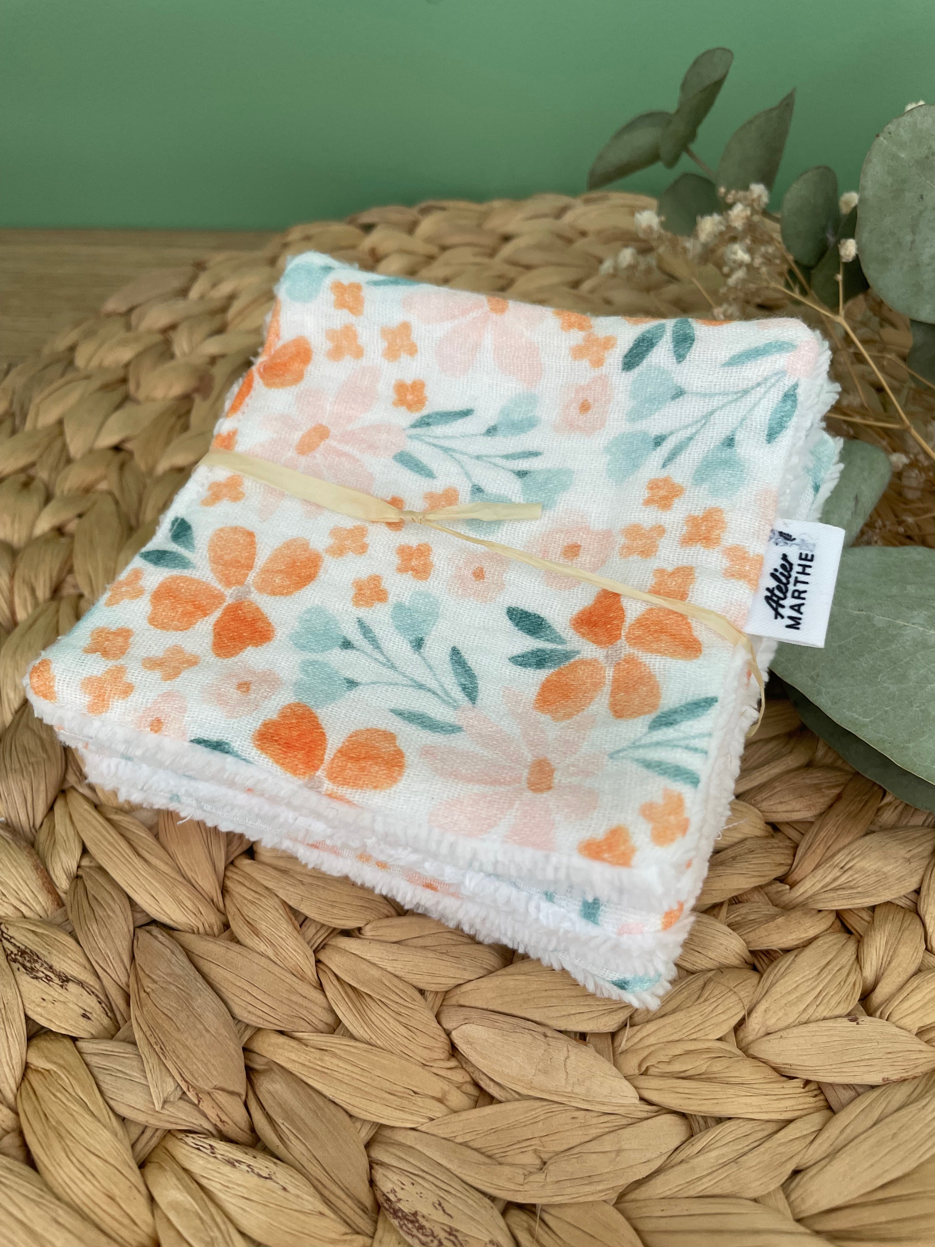 Lot de 5 lingettes lavables bambou Eva