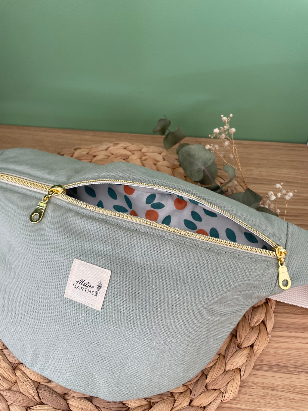 Banane toile vert d'eau