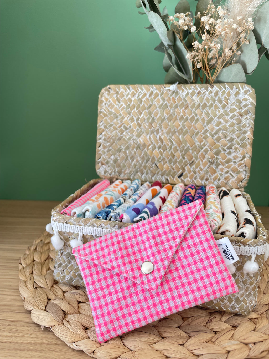 Mini pochette Vichy Rose Fluo