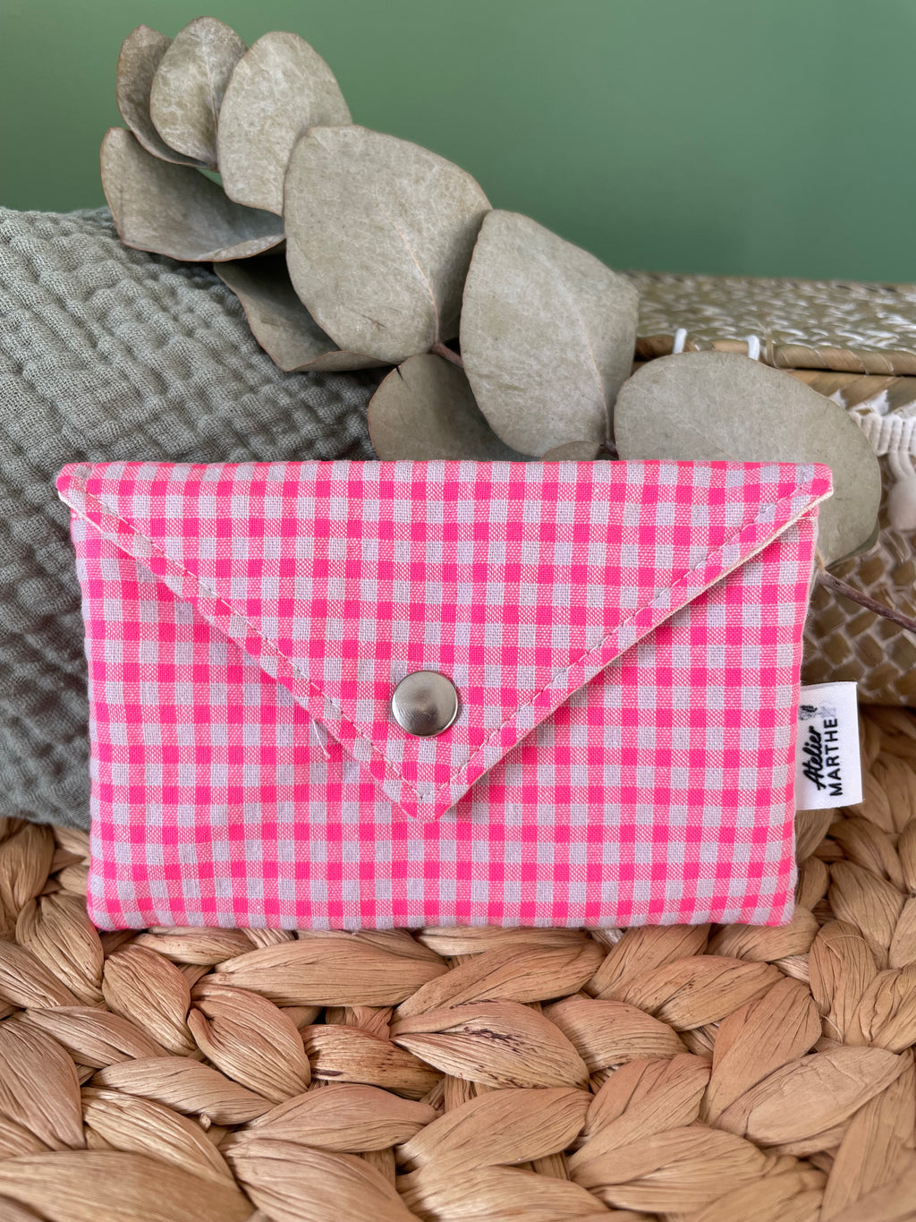 Mini pochette Vichy Rose Fluo