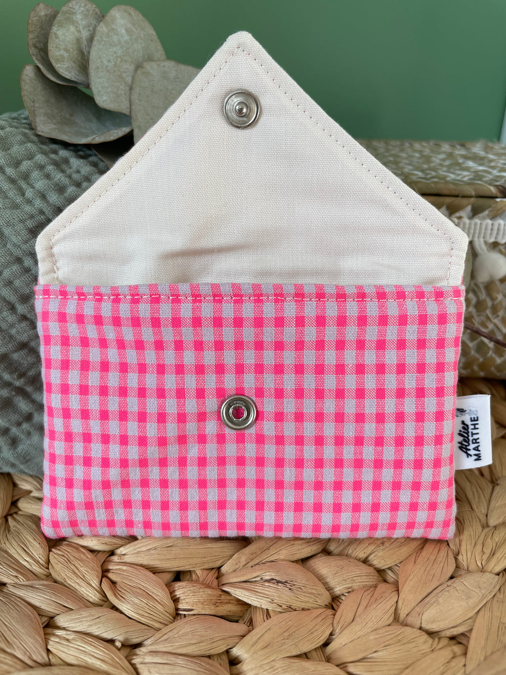 Mini pochette Vichy Rose Fluo