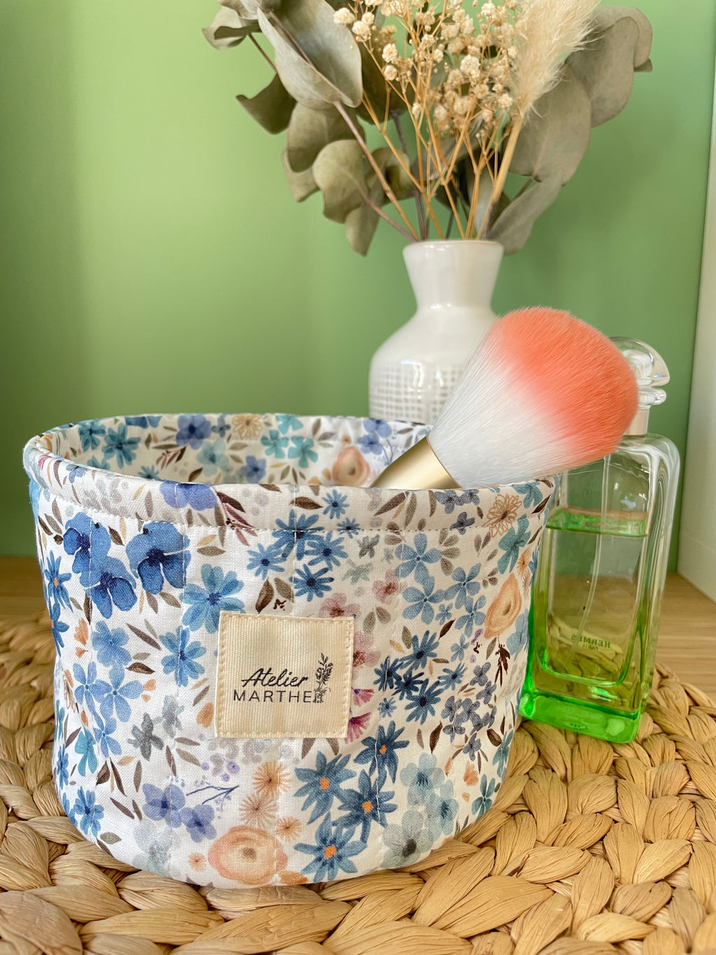 Pochon rond Romane bleu