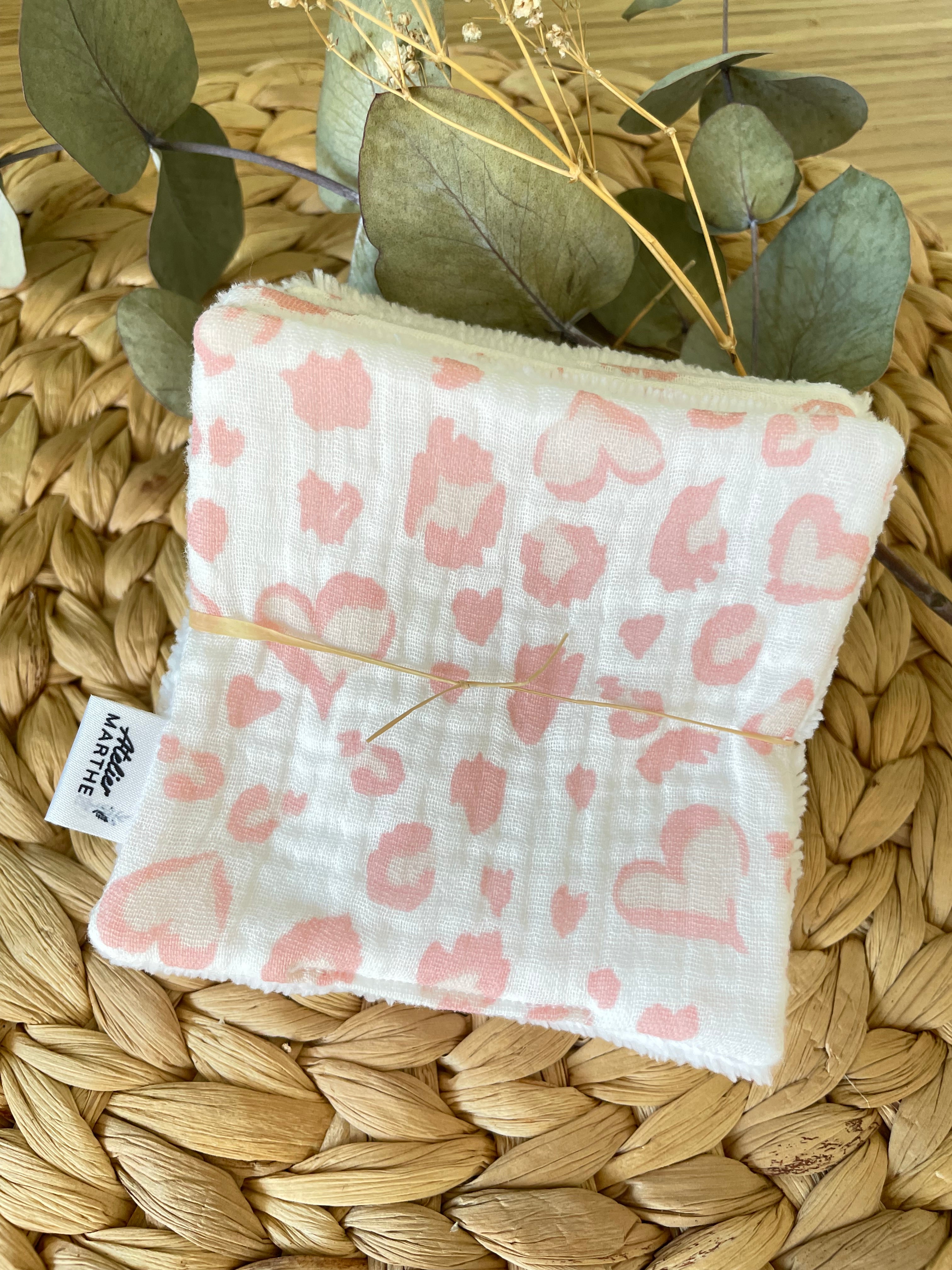 Lot de 5 lingettes lavables bambou Margaux