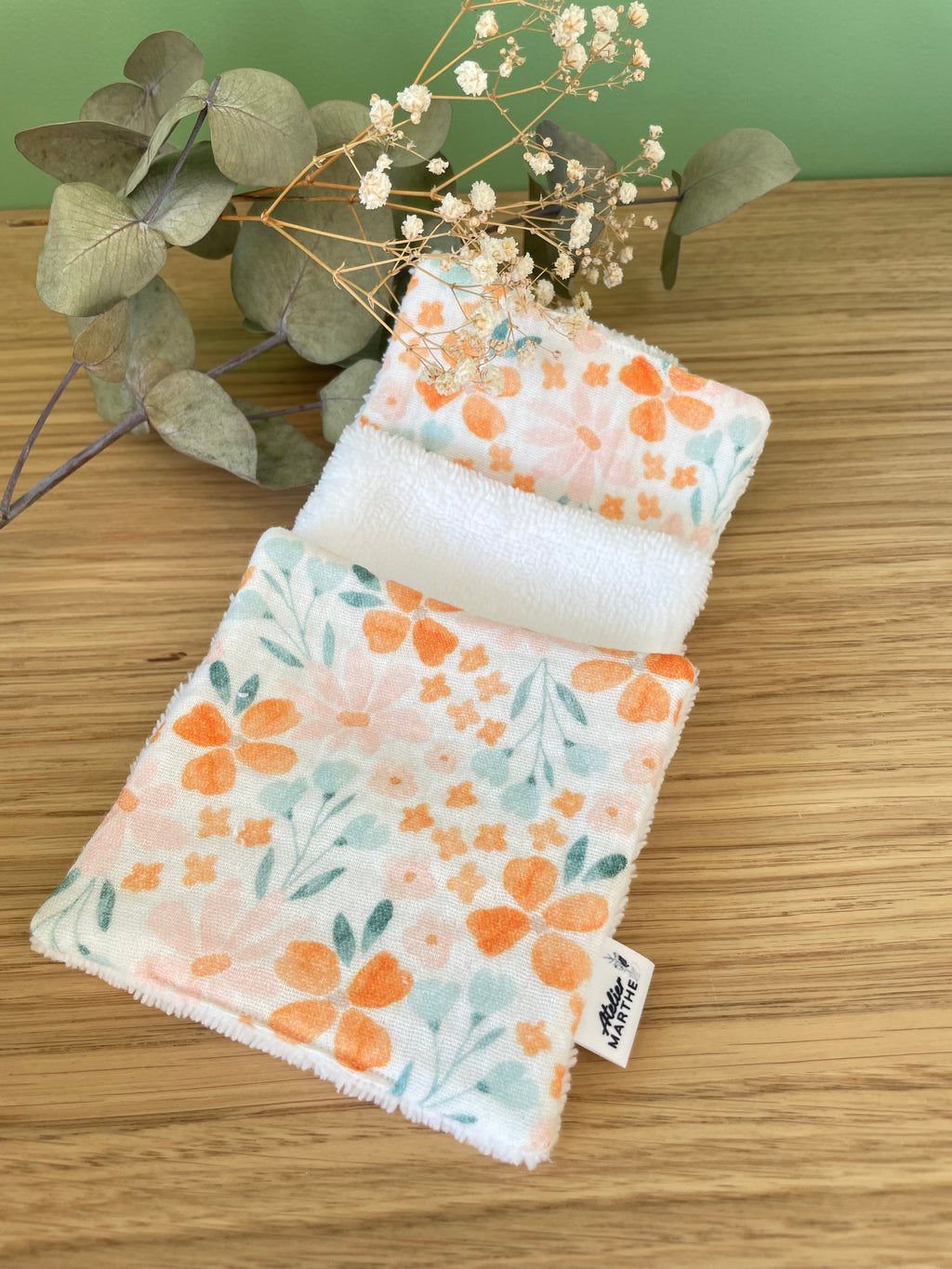 Lot de 5 lingettes lavables bambou Eva