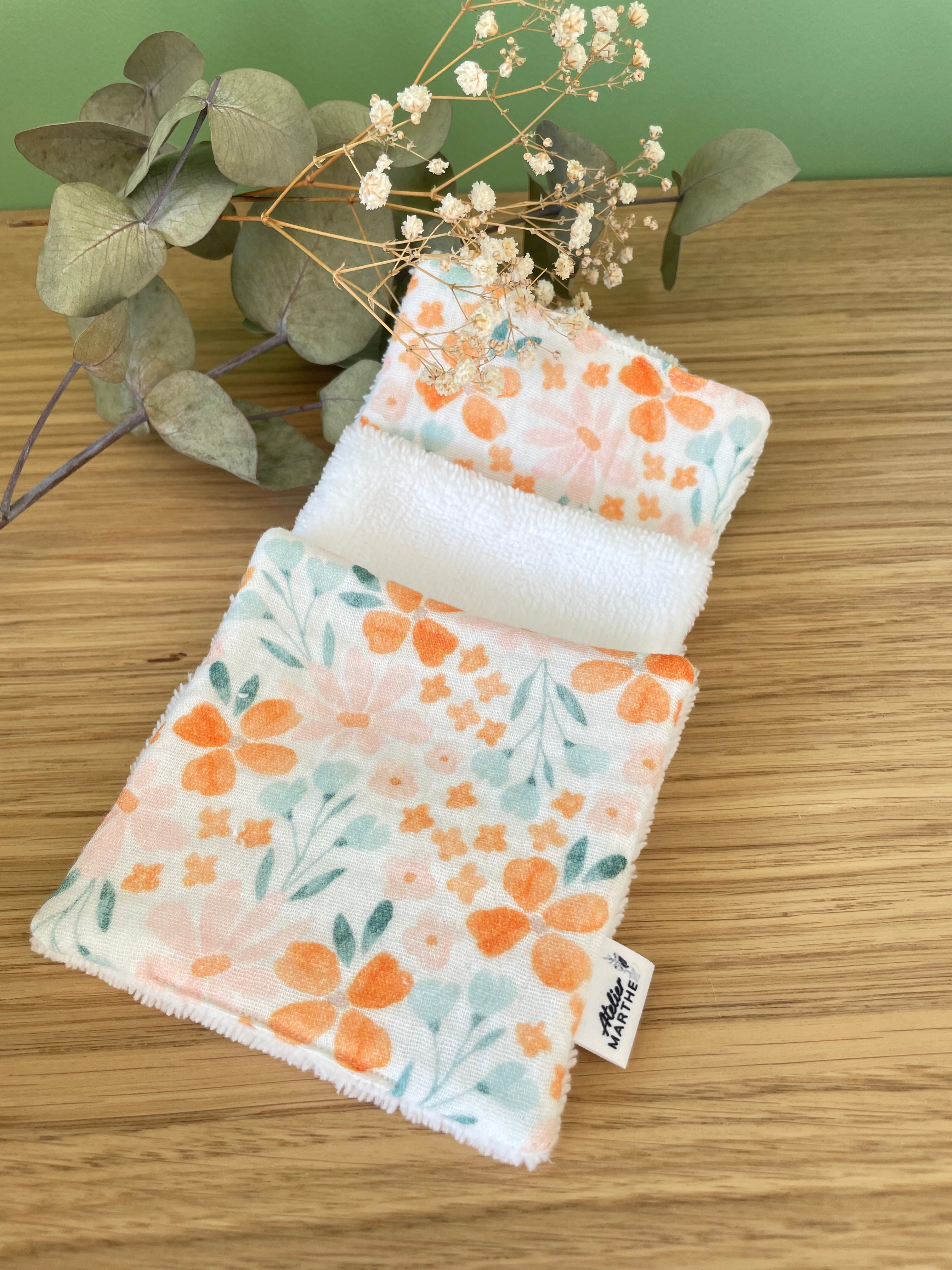 Lot de 5 lingettes lavables bambou Eva