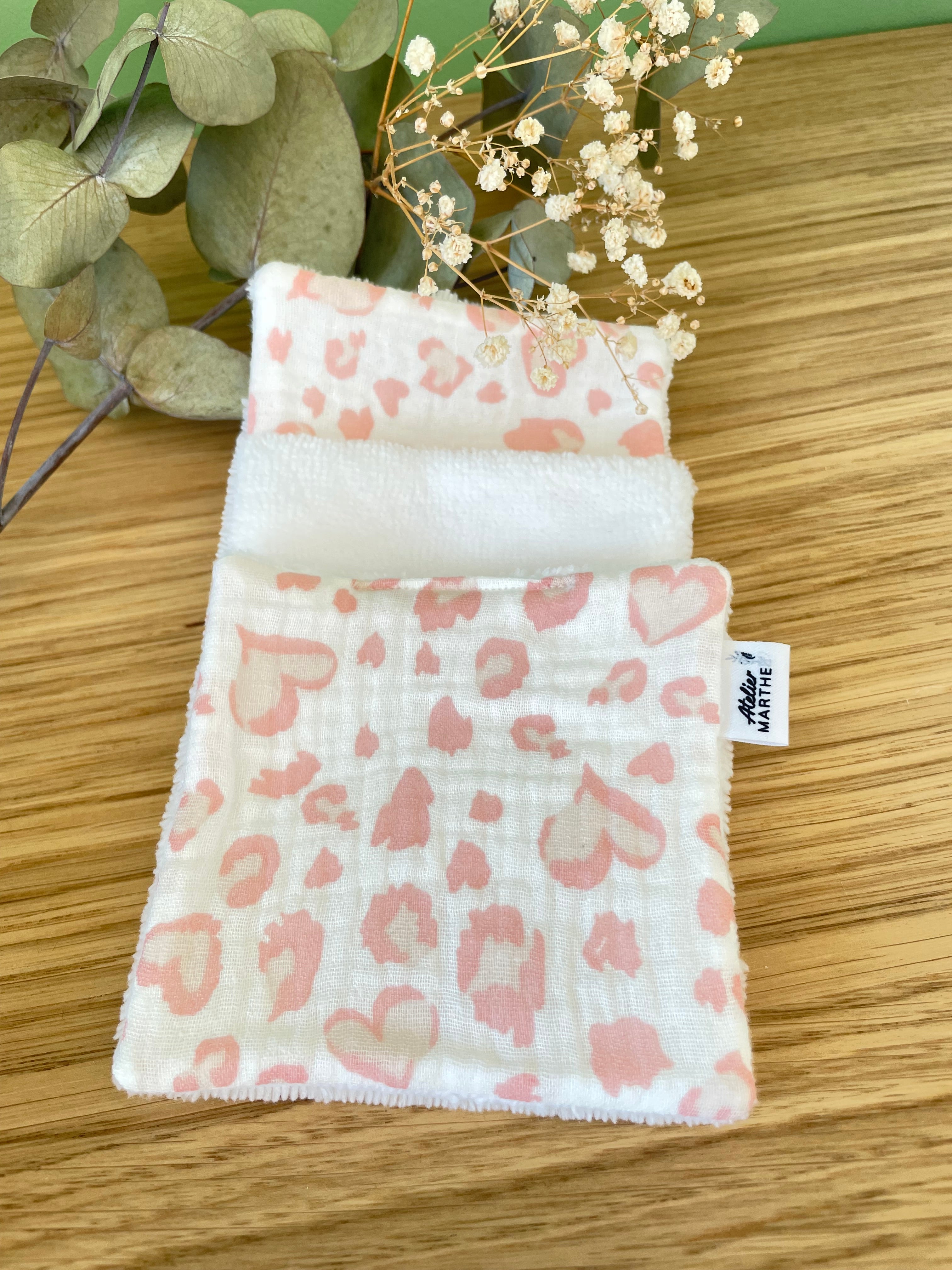 Lot de 5 lingettes lavables bambou Margaux