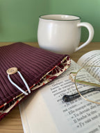 Pochette à livre de poche velours prune